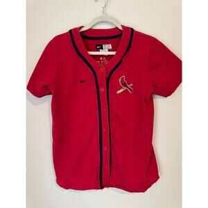 St. Louis Cardinals Nike Button Up Jersey Youth Large L 12-14 MLB Baseball